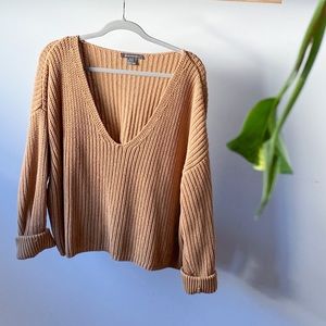 Size Large knit sweater by French Connection, camel colour oversized